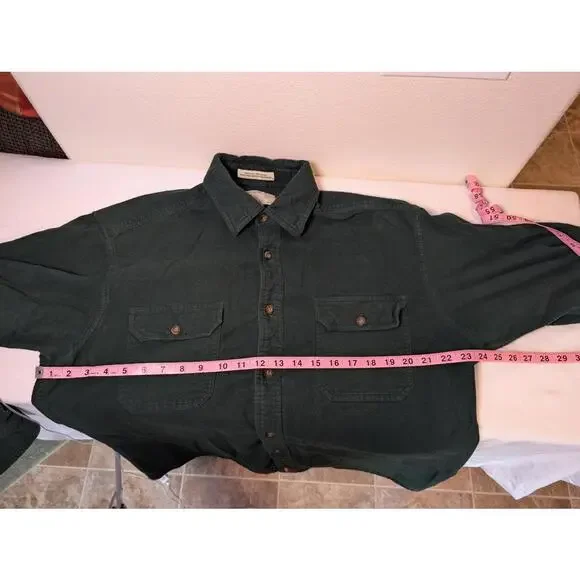 Levi's 100% Cotton Men's Size Large Green Button-Up Shirt - Picture 4 of 5